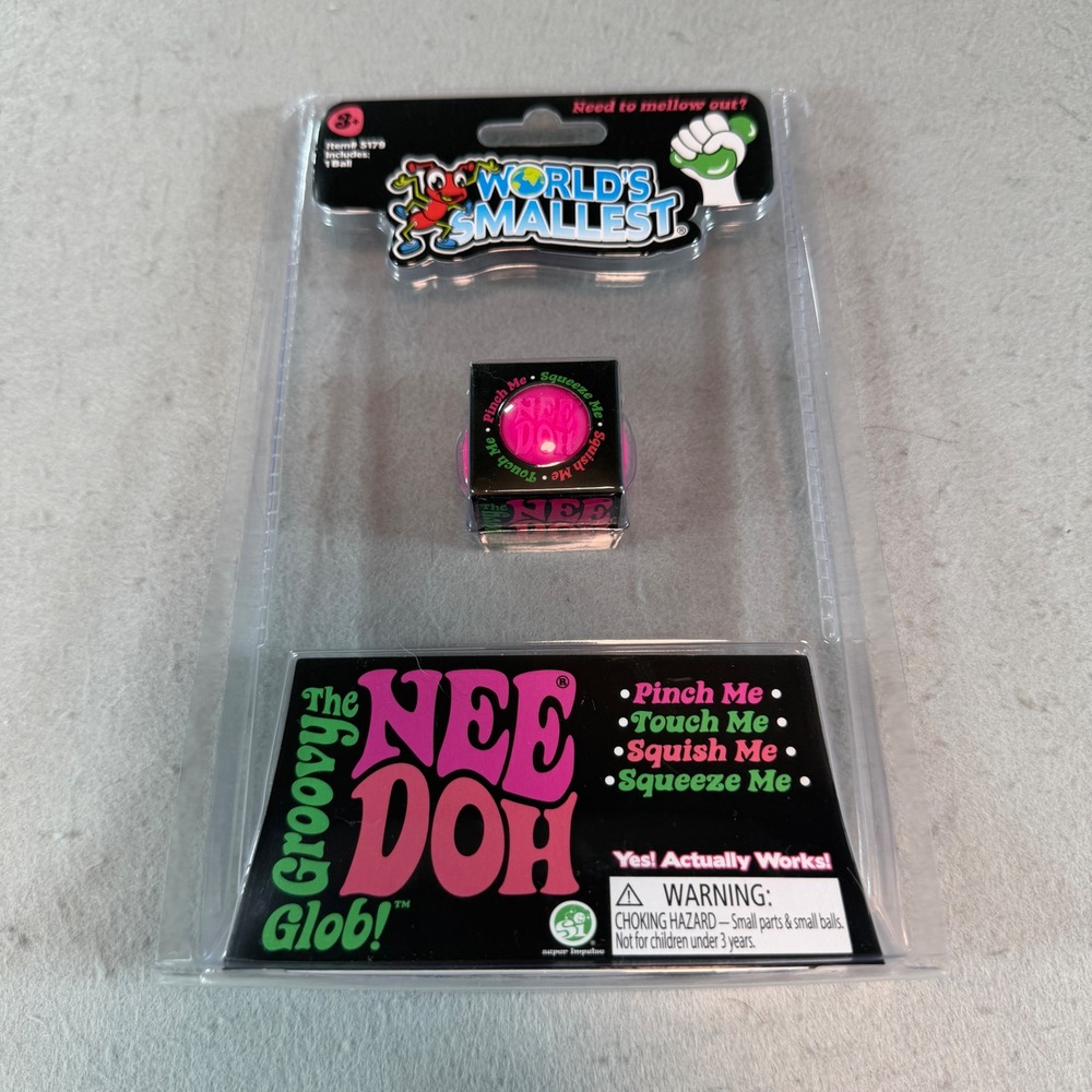 World's Smallest NeeDoh Groovy Glob Pink Mini Squishy Toy 5179